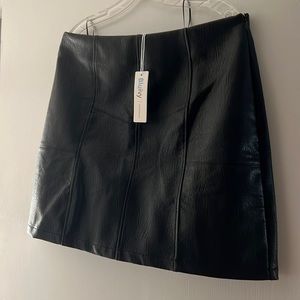 black leather mini skirt, size large, Blueivy brand purchased from Good Babes co
